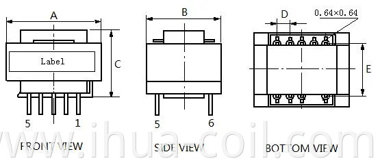 Low Frequency Ei42 Encapsulated Transformer for Electrical Equipments